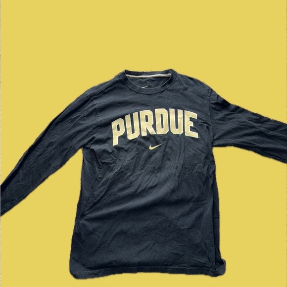 Nike Black and Cream Purdue Long Sleeve Tee - Picture 1 of 2